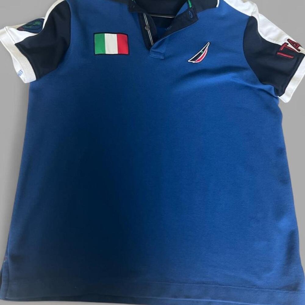 Nautica italy colorblock polo shirt size medium